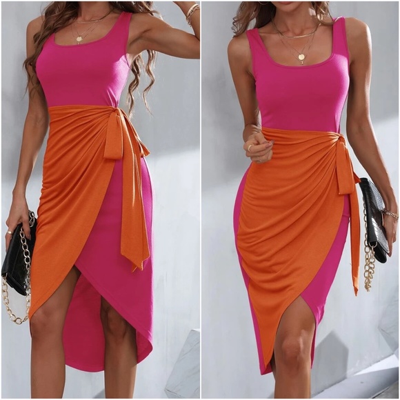 Side Tie Tank High Low Dress - Picture 2 of 11